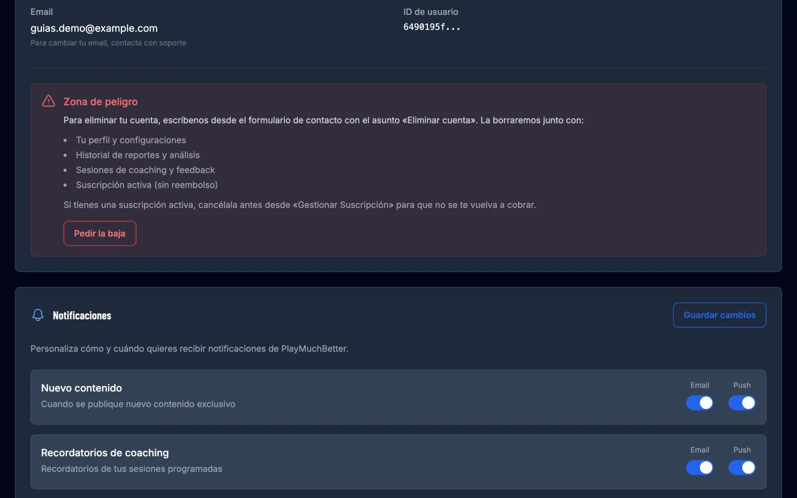 Preferencias de notificaciones